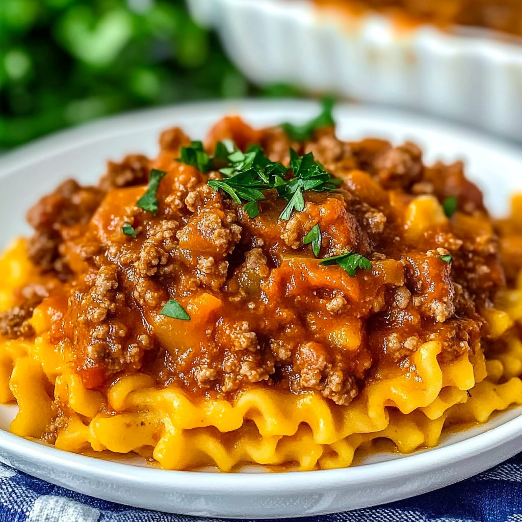 Recipe preparation for Sloppy Joe Casserole