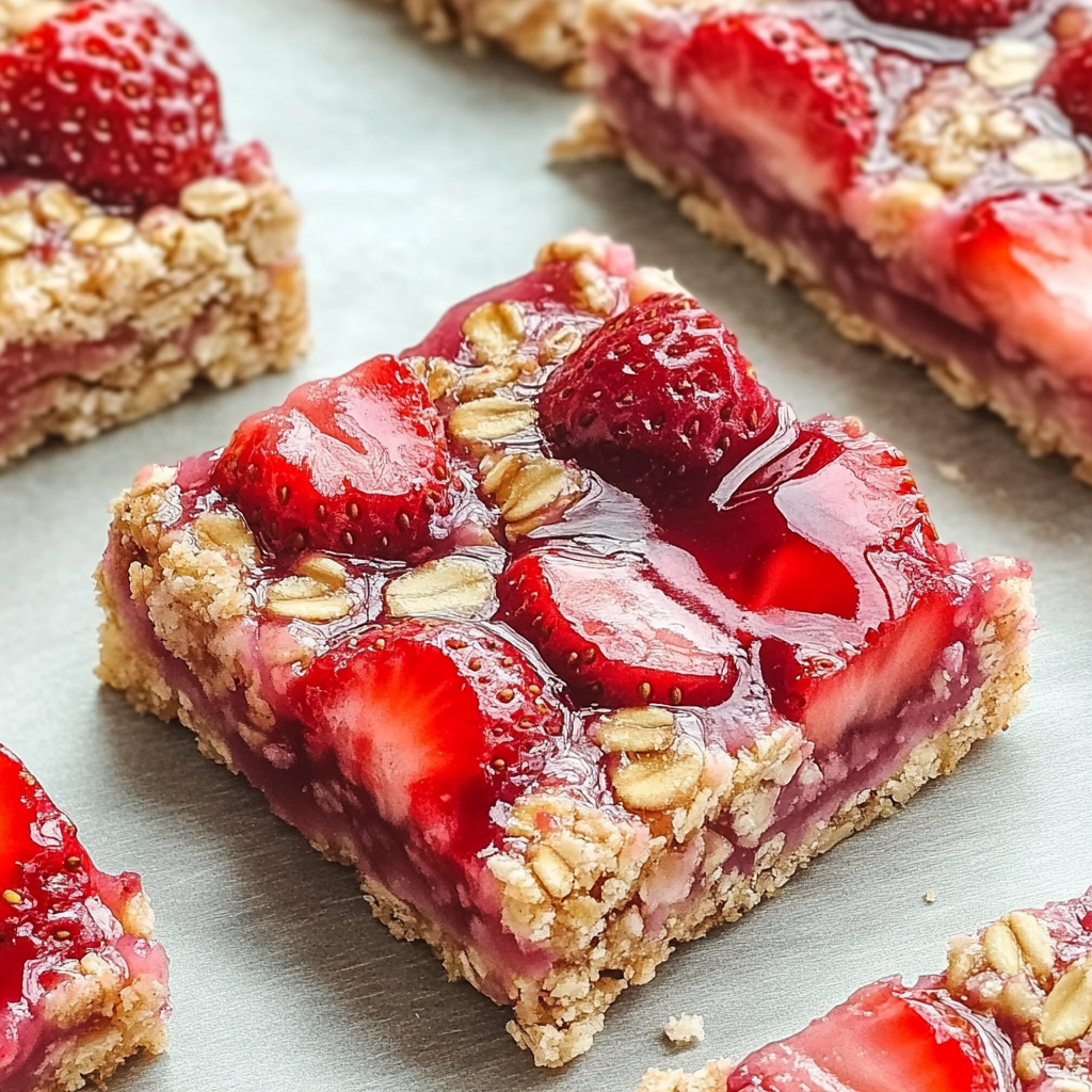 Recipe preparation for Healthy Strawberry Oatmeal Bars