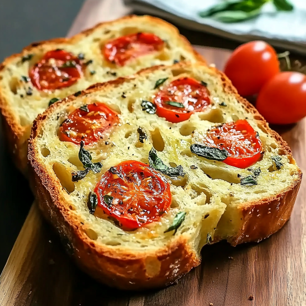 Recipe preparation for Savory Caprese Bread