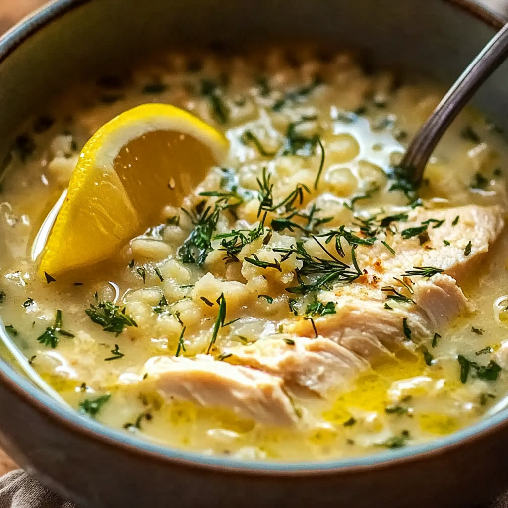 Recipe preparation for Mediterranean Lemon Chicken Soup