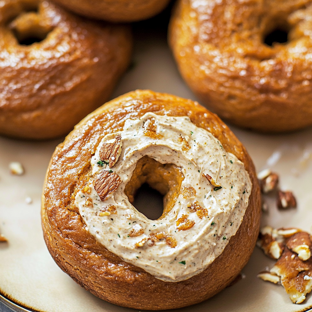 Recipe preparation for Homemade Pumpkin Bagels