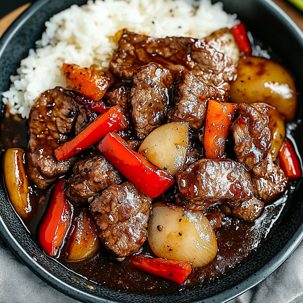 Recipe preparation for Black Pepper Beef