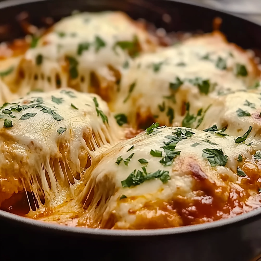 Recipe preparation for Cheesy Mozzarella Chicken Bake