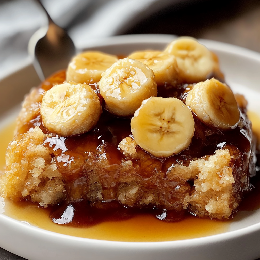 Recipe preparation for Bananas Foster Cobbler