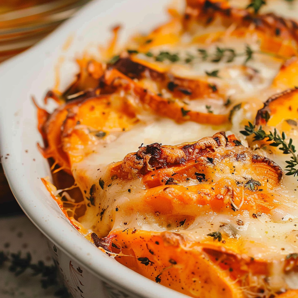 Recipe preparation for Root-Vegetable Gratin with Cream & Herbs