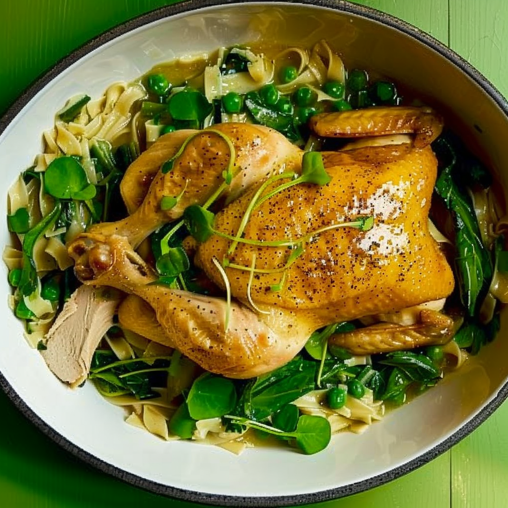 Recipe preparation for Chicken Florentine with Winter Greens