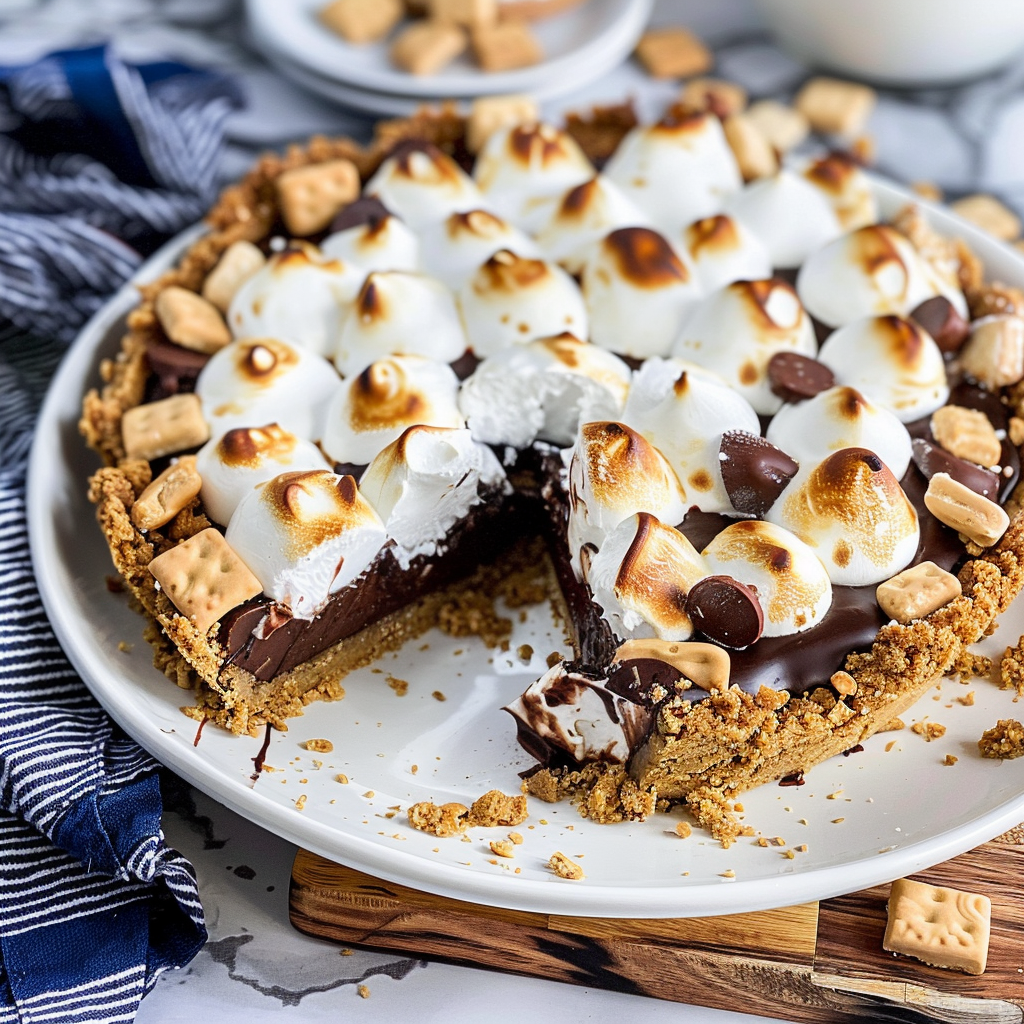 Recipe preparation for S’mores Pie