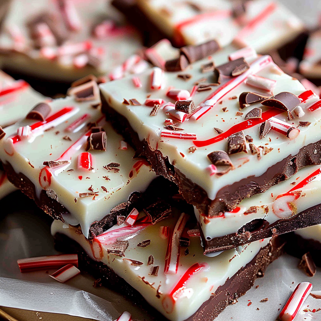 Recipe preparation for Chocolate Peppermint Bark