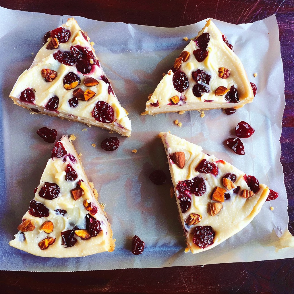 Recipe preparation for White Chocolate Cranberry Shortbread Bars