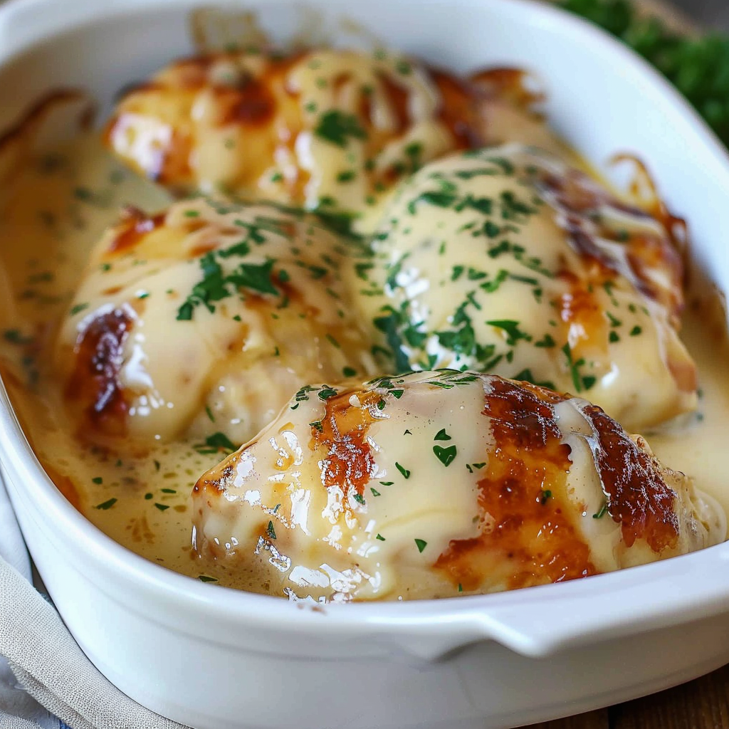Recipe preparation for Smothered Bake Chicken