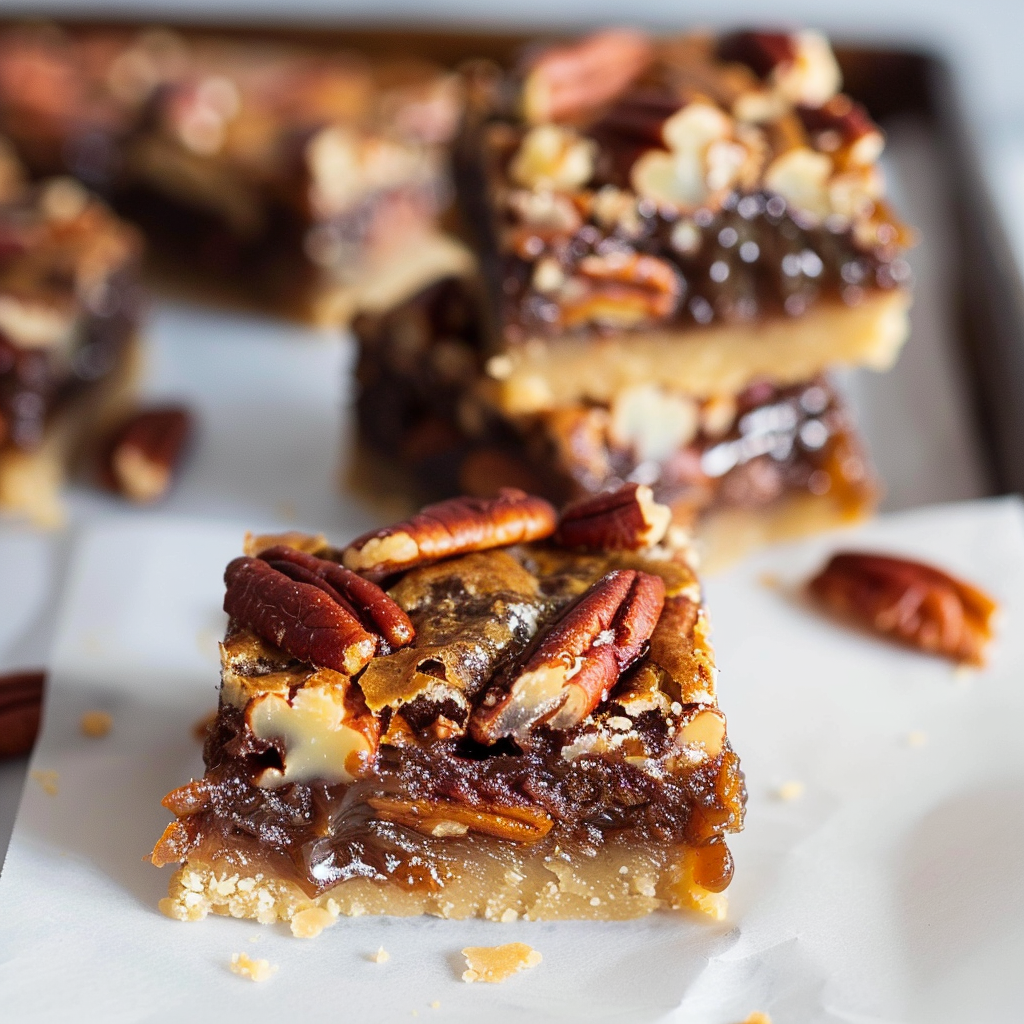 Recipe preparation for Bourbon Pecan Pie Bars