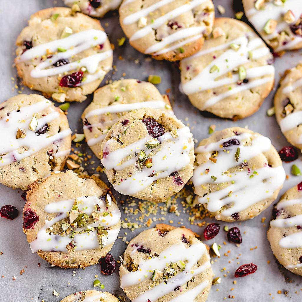 Recipe preparation for White Chocolate Cranberry Pistachio Cookies