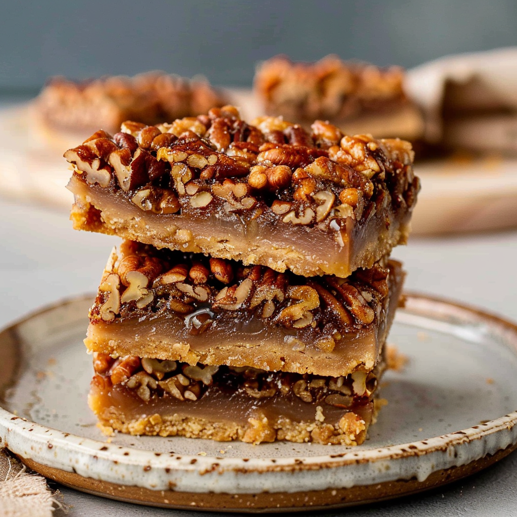 Recipe preparation for Pecan Pie Bars with Bourbon