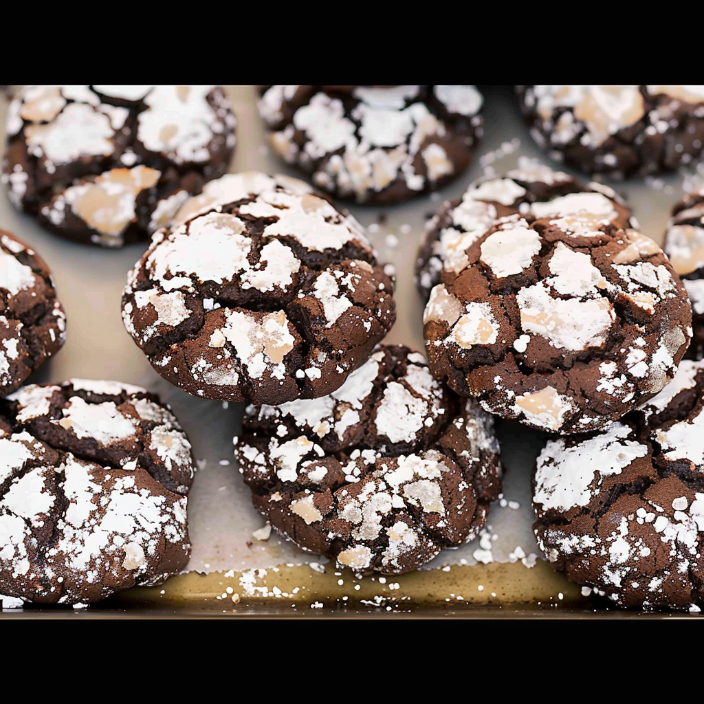 Recipe preparation for Chocolate Crinkle Cookies