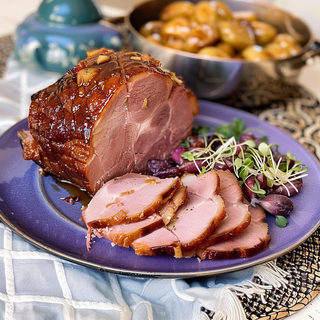 Recipe preparation for Apple Cider Glazed Ham