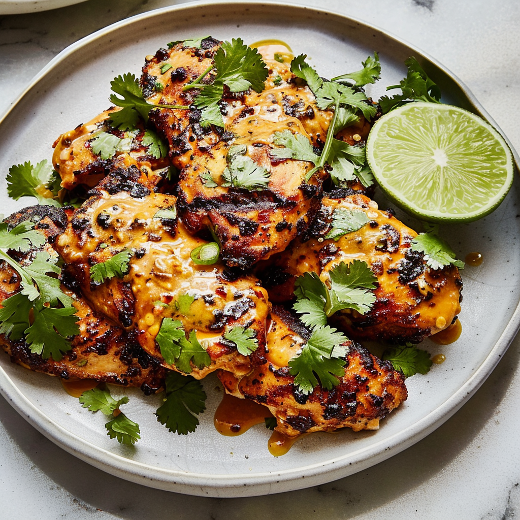 Recipe preparation for Spicy Coconut Grilled Chicken