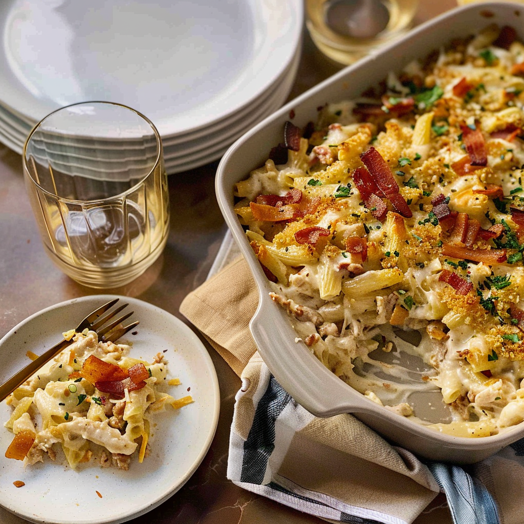 Recipe preparation for Chicken Bacon Ranch Casserole