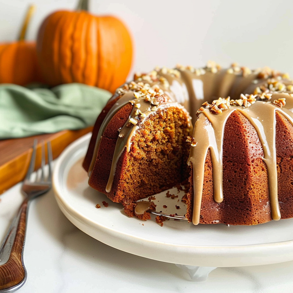 Recipe preparation for Pumpkin Spice Bundt Cake