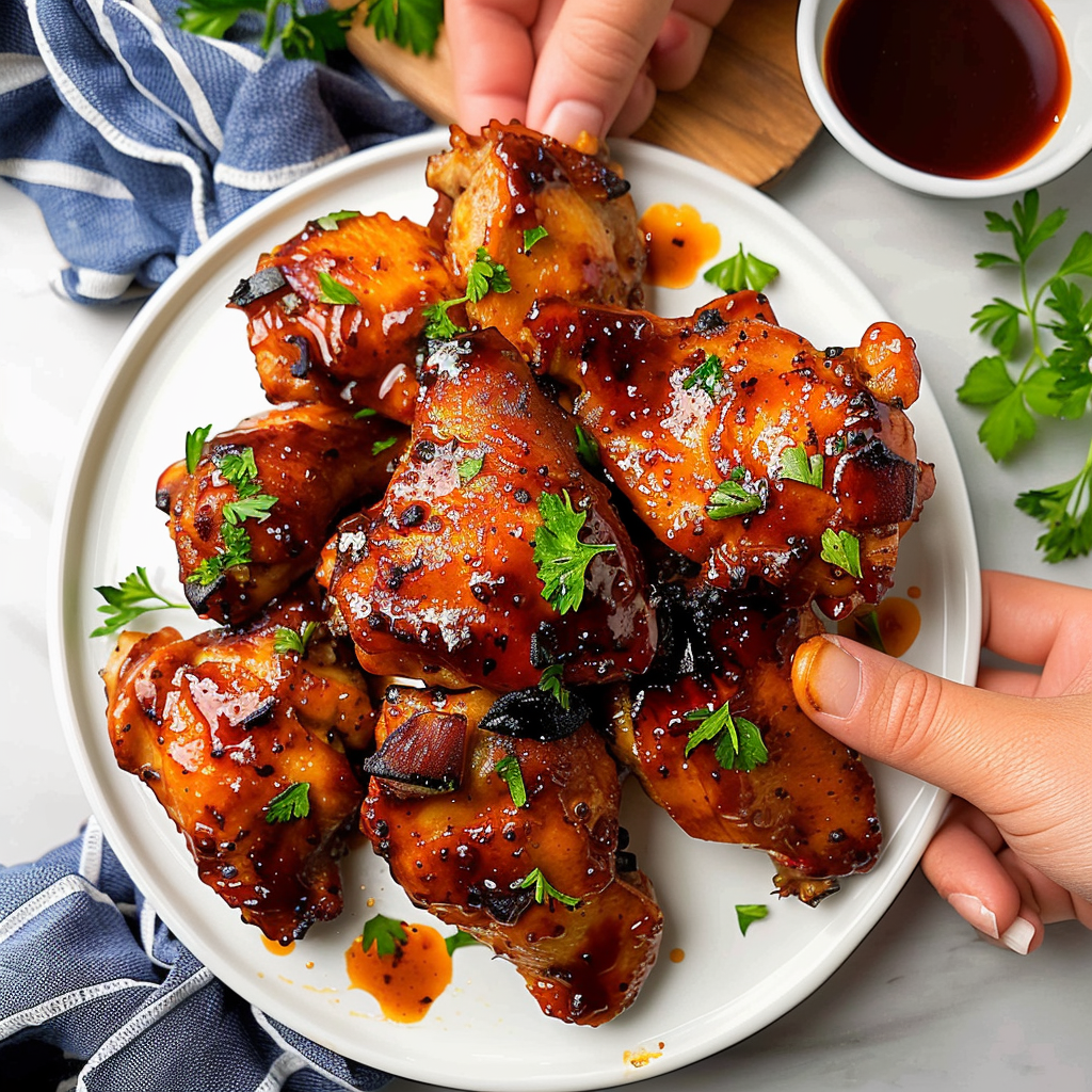 Recipe preparation for Oven BBQ Chicken Thighs