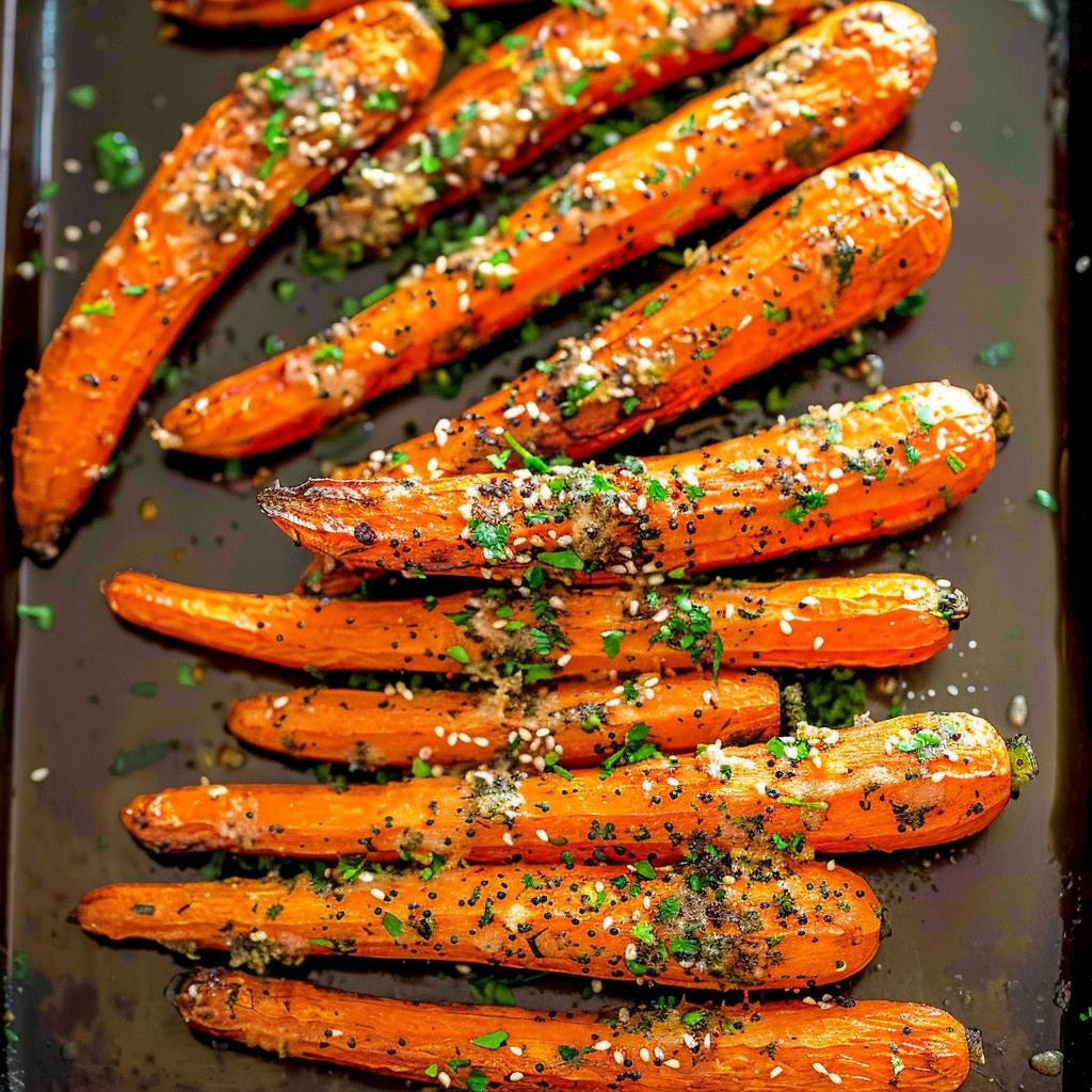 Recipe preparation for Herb & Garlic Roasted Carrots