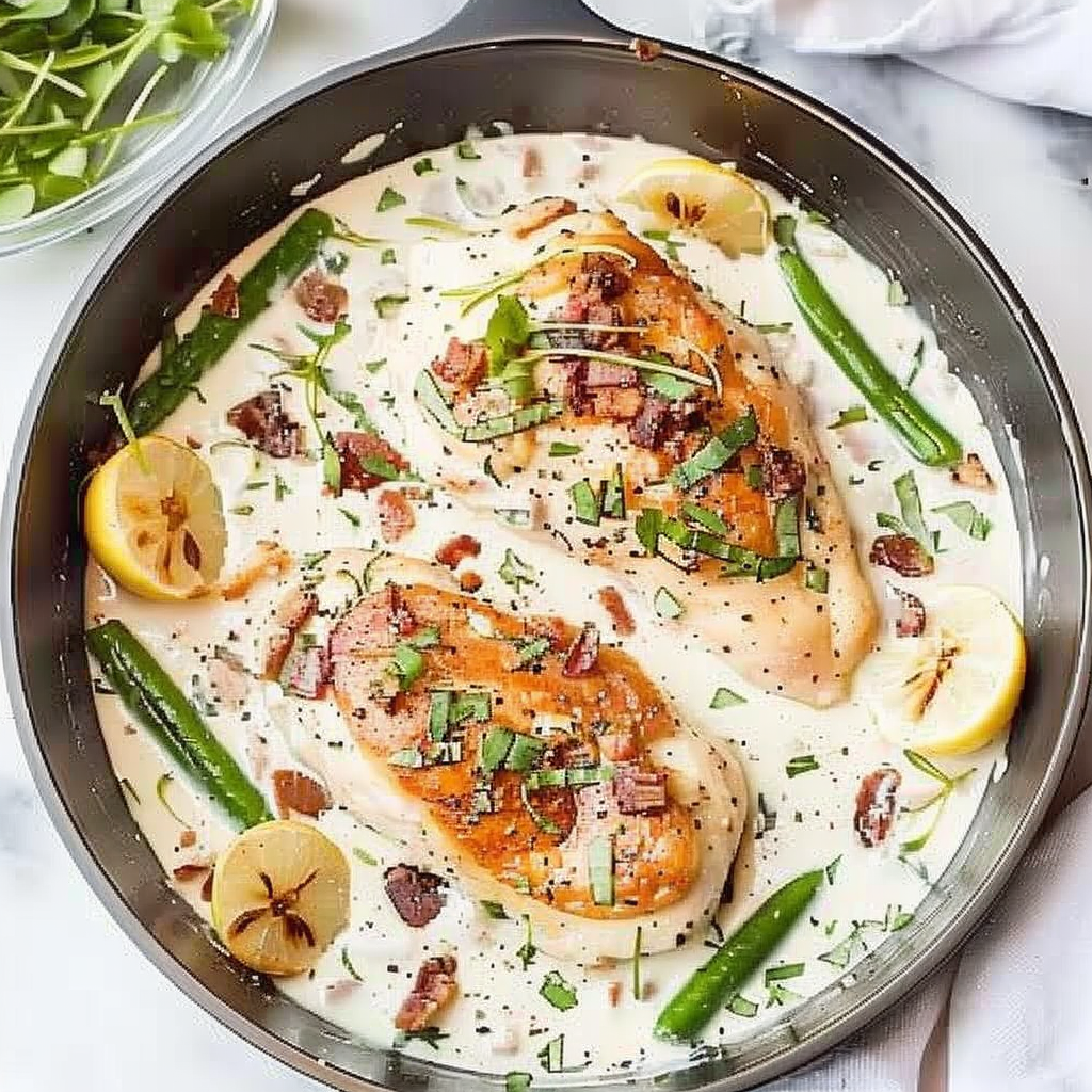 Recipe preparation for Creamy Tuscan Garlic Chicken