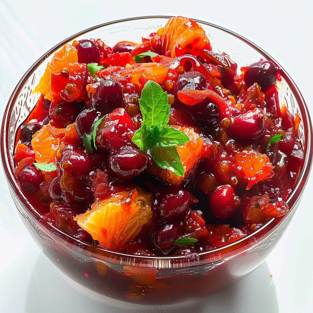Recipe preparation for Cranberry-orange relish