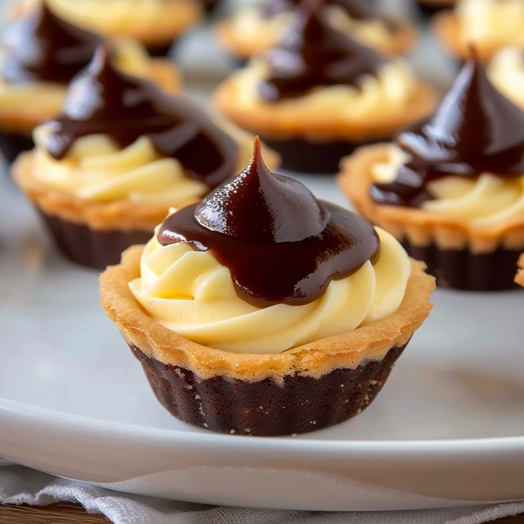 Recipe preparation for Mini Boston Cream Pie Cups