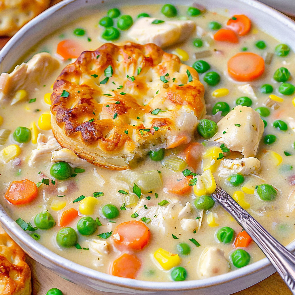 Recipe preparation for Chicken Pot Pie Soup