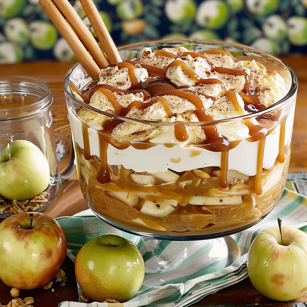 Recipe preparation for Caramel Apple Trifle