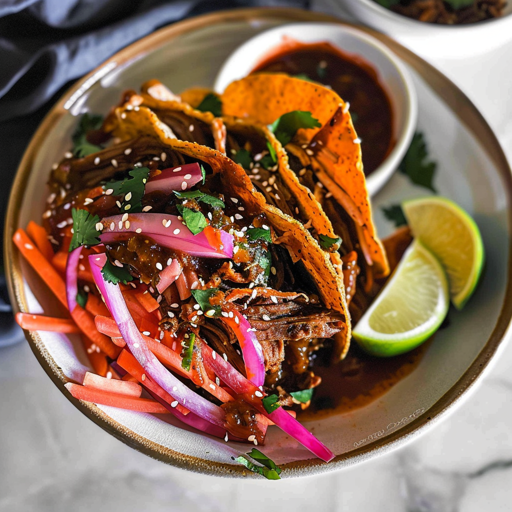 Recipe preparation for Quesabirria-Style Beef Bowls with Pickled Onion