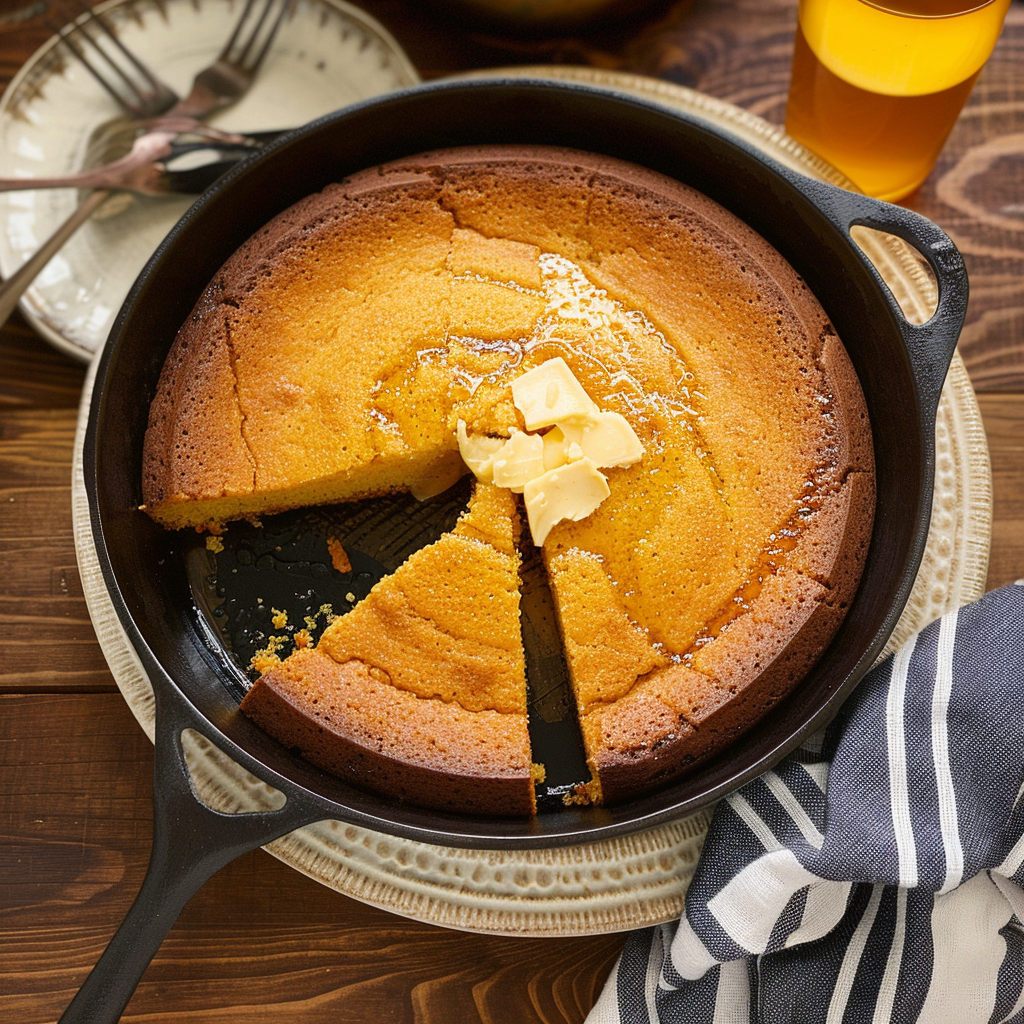 Recipe preparation for Cornbread with Brown Sugar & Butter