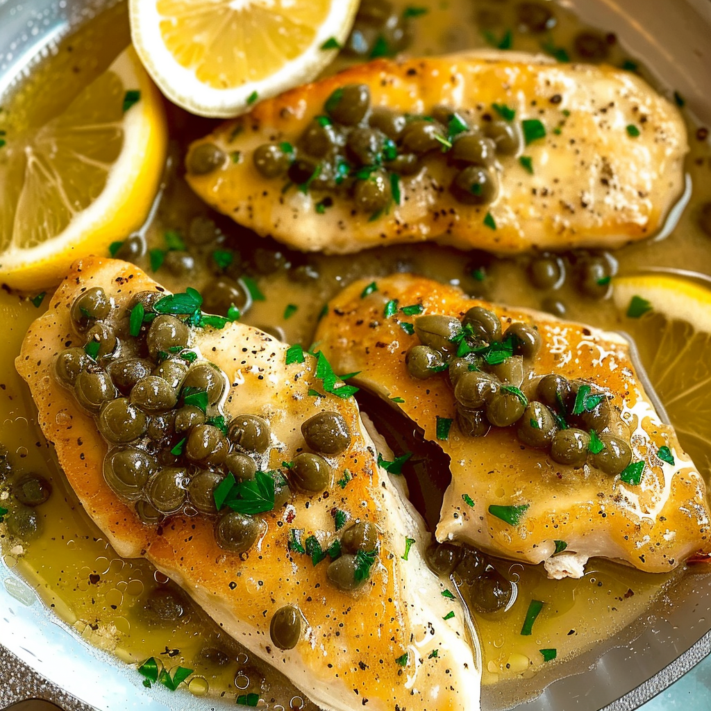 Recipe preparation for Lemon-Capers Chicken Piccata