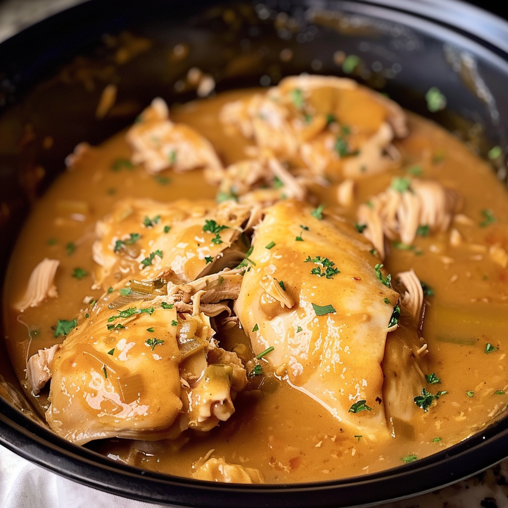 Recipe preparation for Crockpot Chicken and Gravy