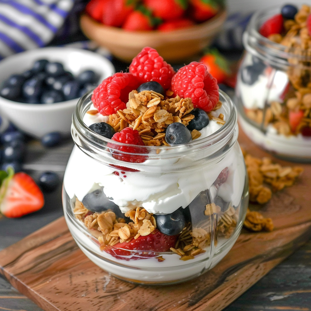 Recipe preparation for Healthy Thanksgiving Dessert Greek Yogurt Parfait