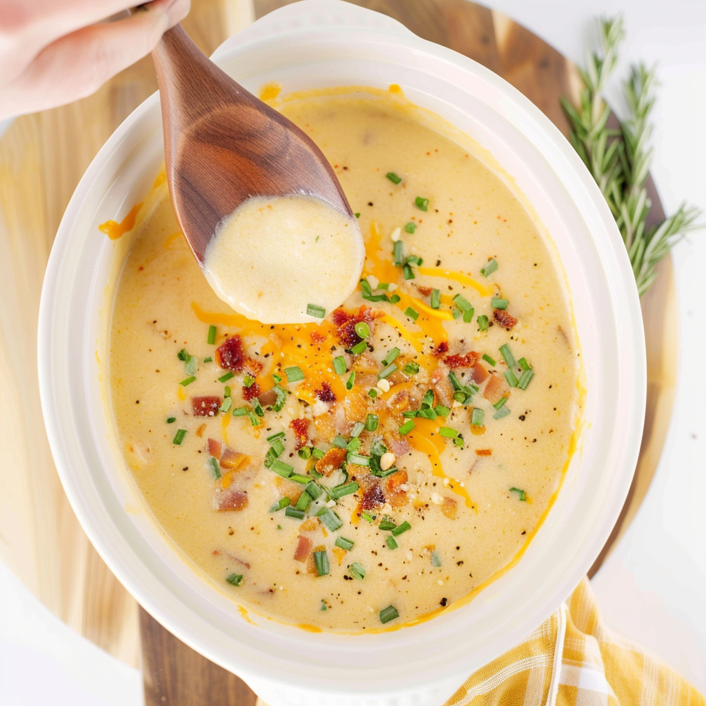 Recipe preparation for Crockpot Crack Potato Soup