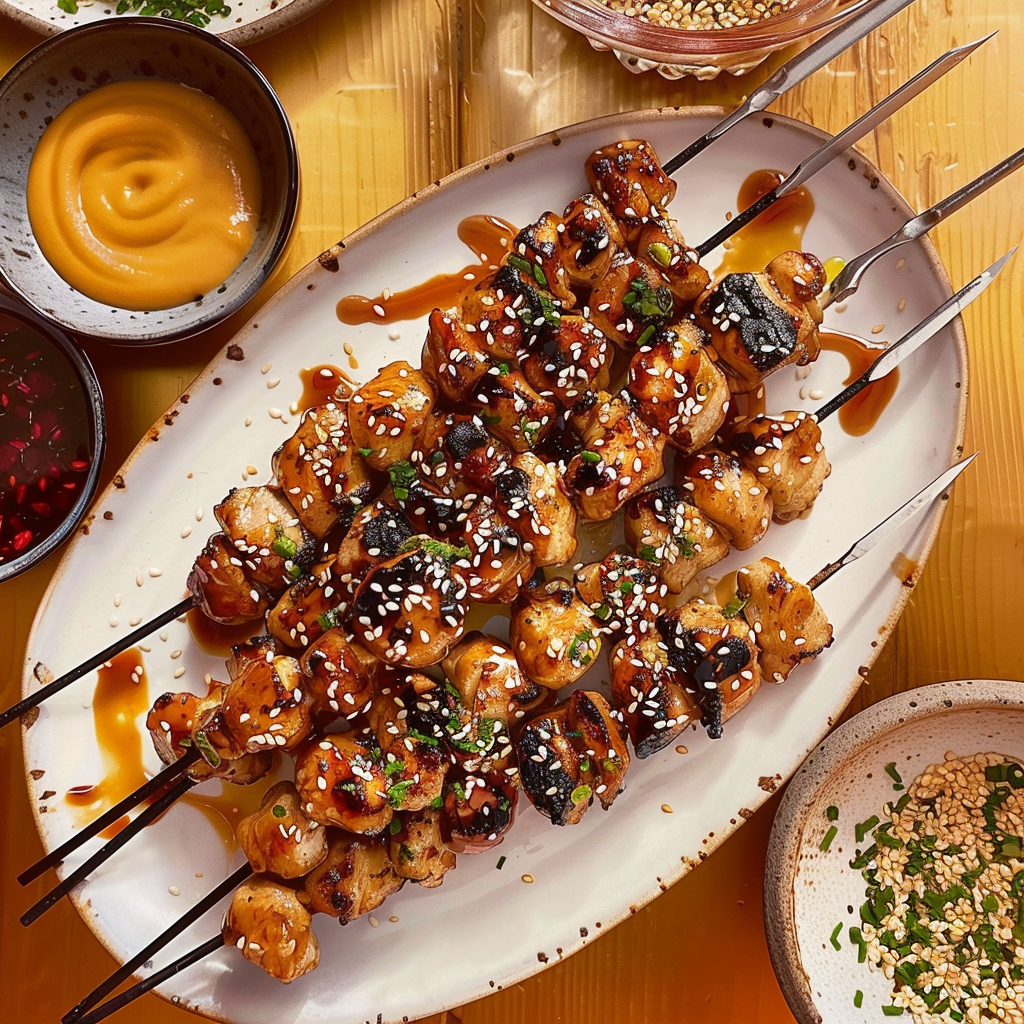 Recipe preparation for Teriyaki Chicken Skewers