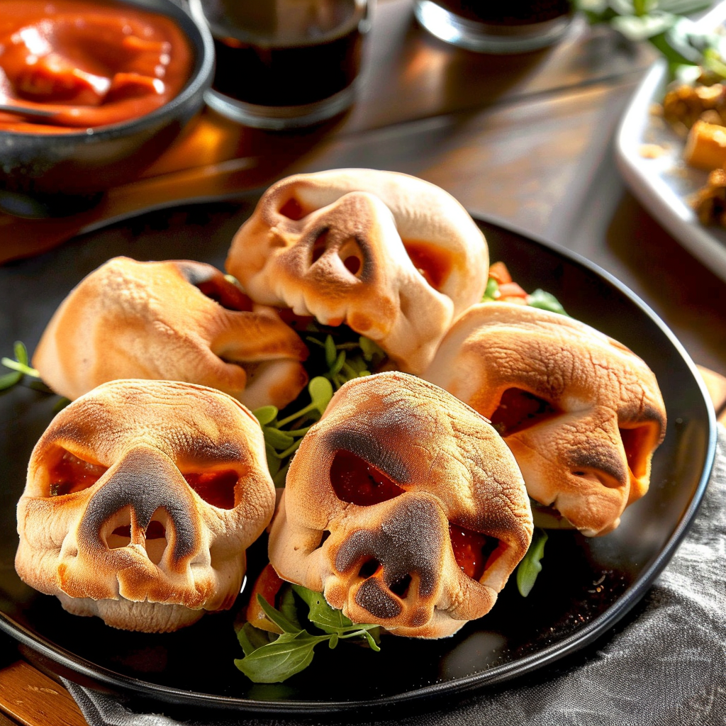 Recipe preparation for Skeleton Pizza Wraps