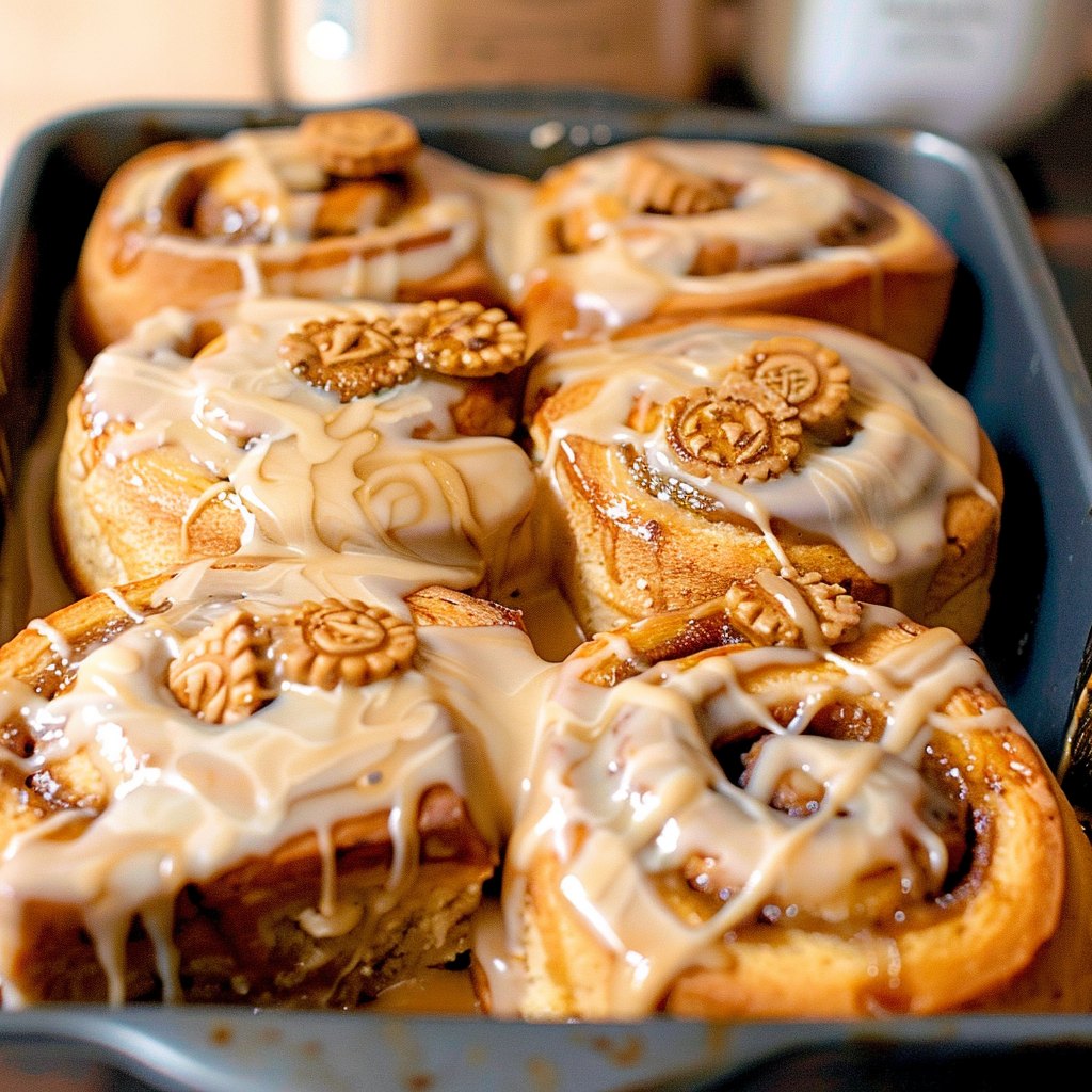 Recipe preparation for Biscoff Cookie Butter Cinnamon Rolls