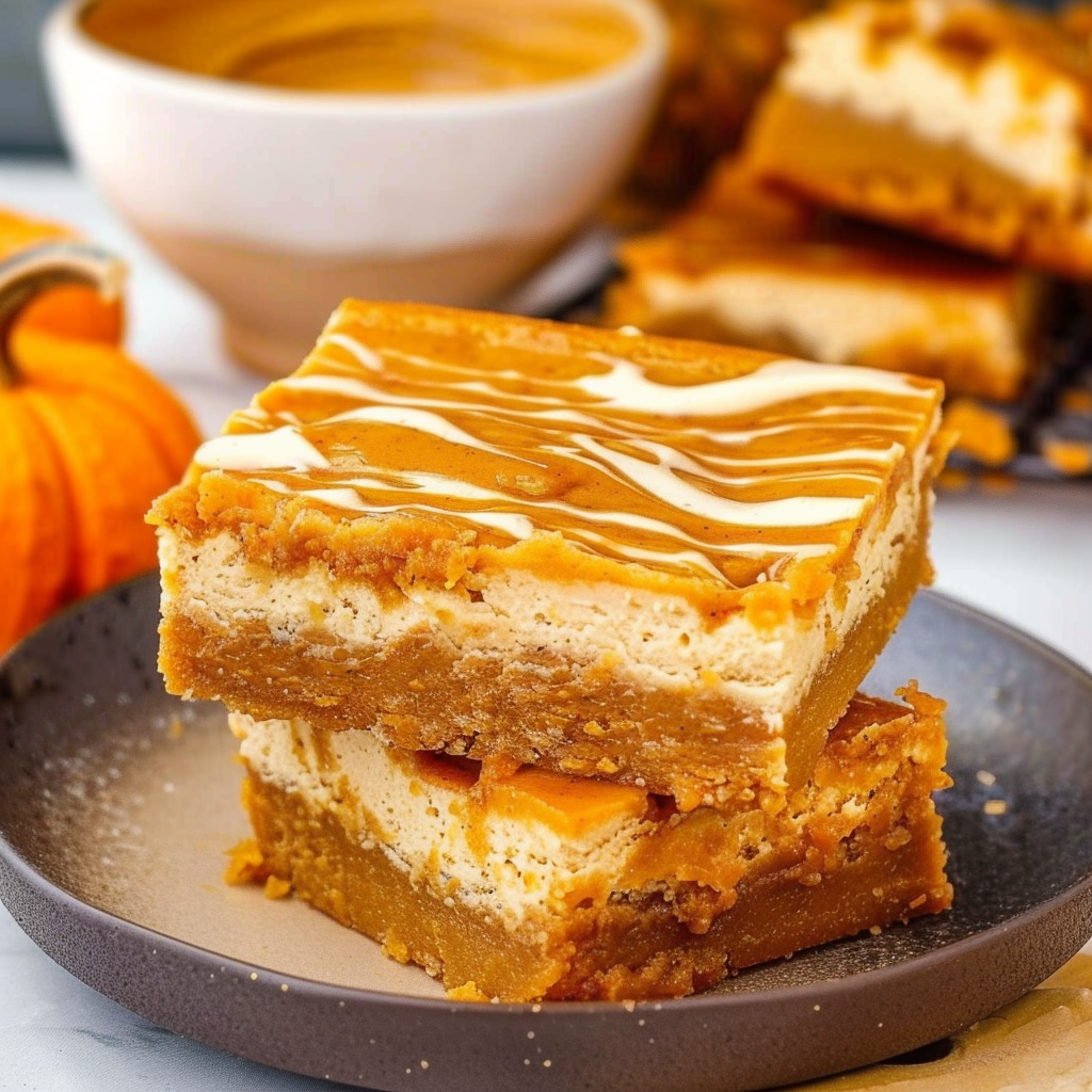 Recipe preparation for Pumpkin Cheesecake Bars