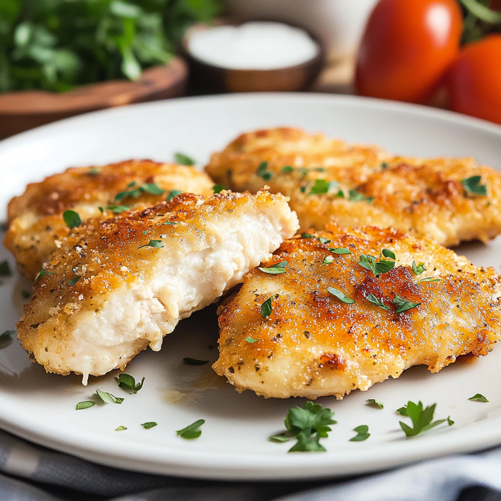 Recipe preparation for Baked Parmesan Crusted Chicken