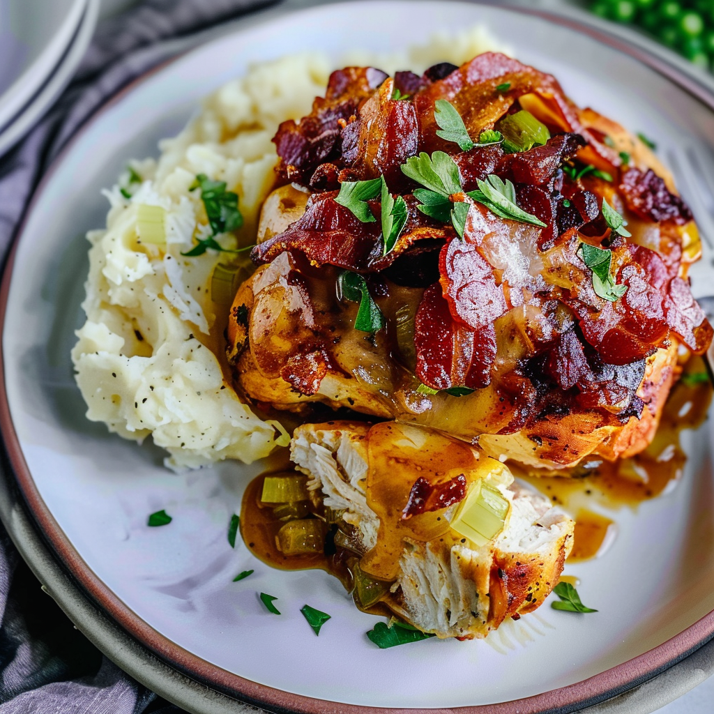 Recipe preparation for Cowboy BBQ Bacon Cheddar Chicken