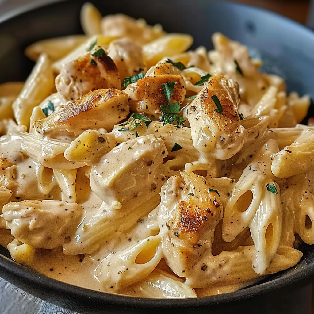 Recipe preparation for Creamy Cajun Chicken Pasta