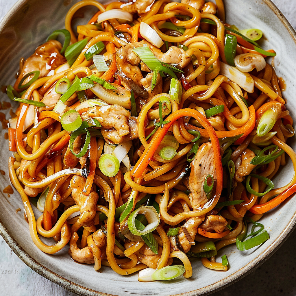Recipe preparation for Chicken Lo Mein