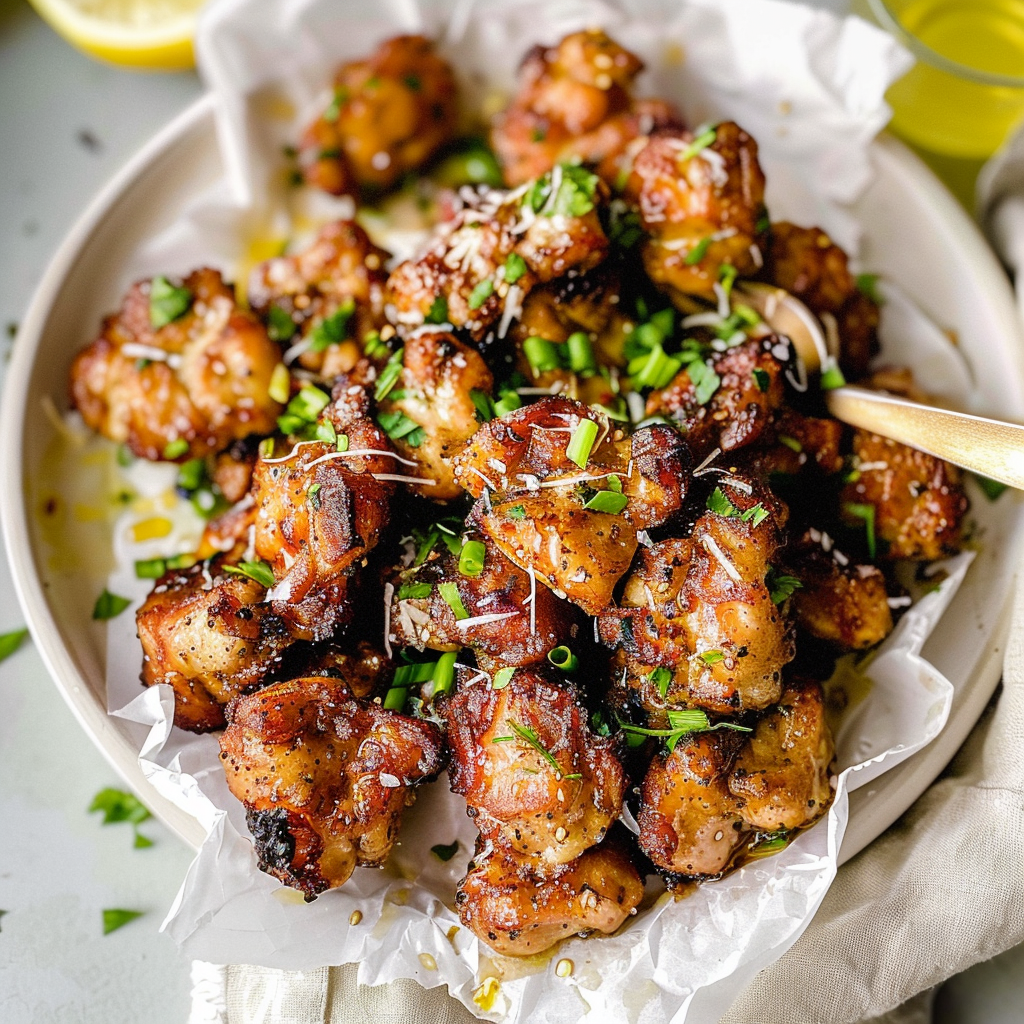 Recipe preparation for Air Fryer Lemon Chicken Bites