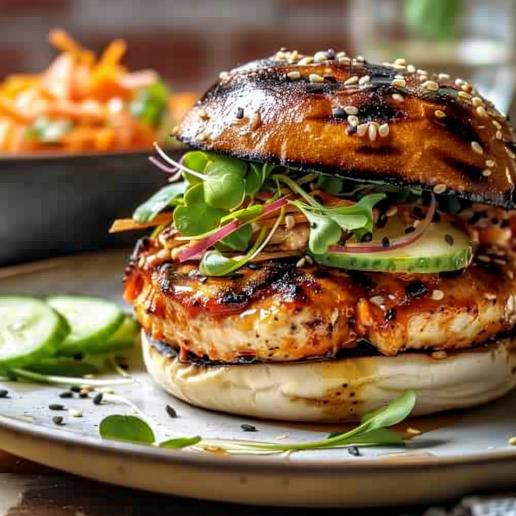 Recipe preparation for KOREAN BBQ GRILLED CHICKEN SANDWICH
