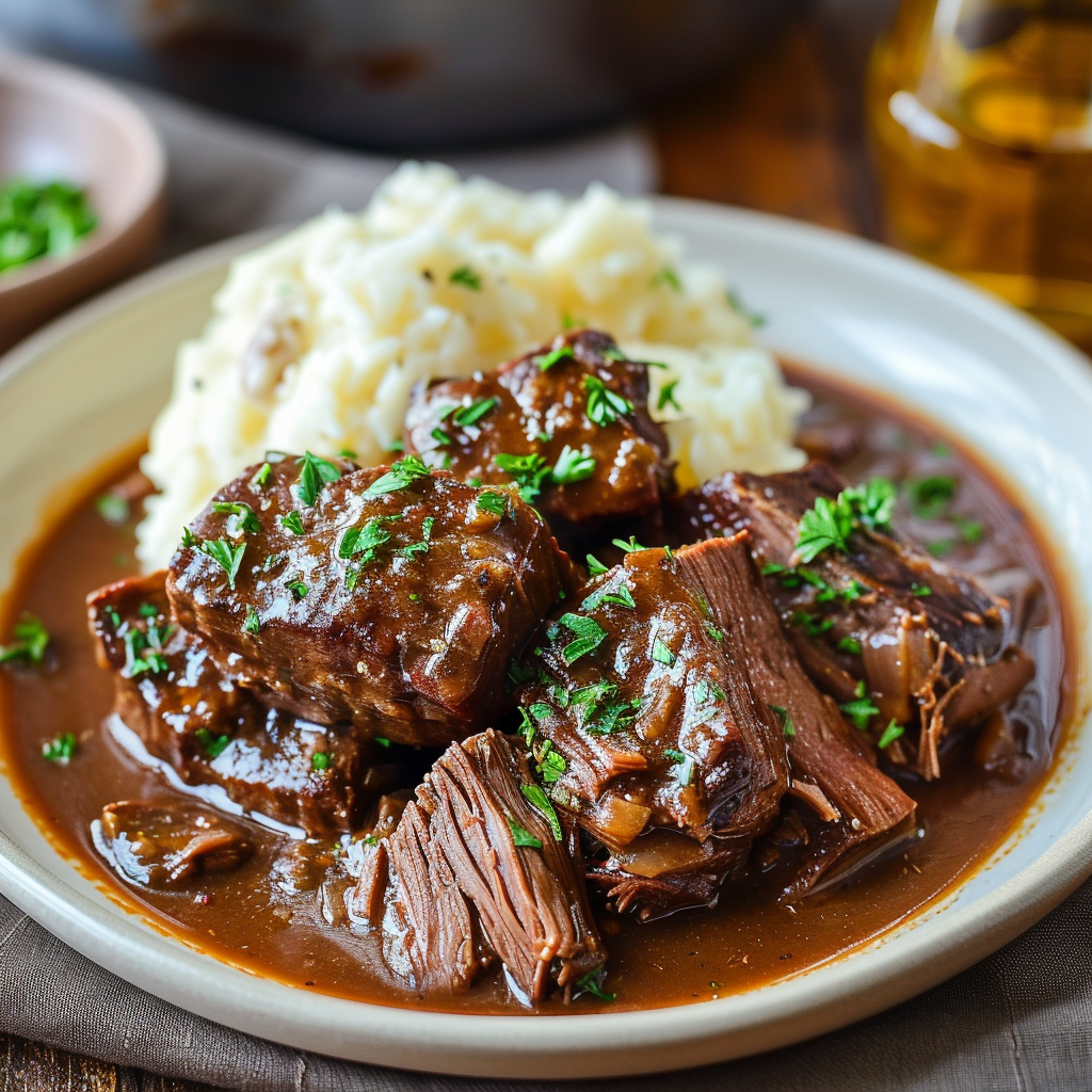 Recipe preparation for SLOW COOKER BEEF MANHATTAN