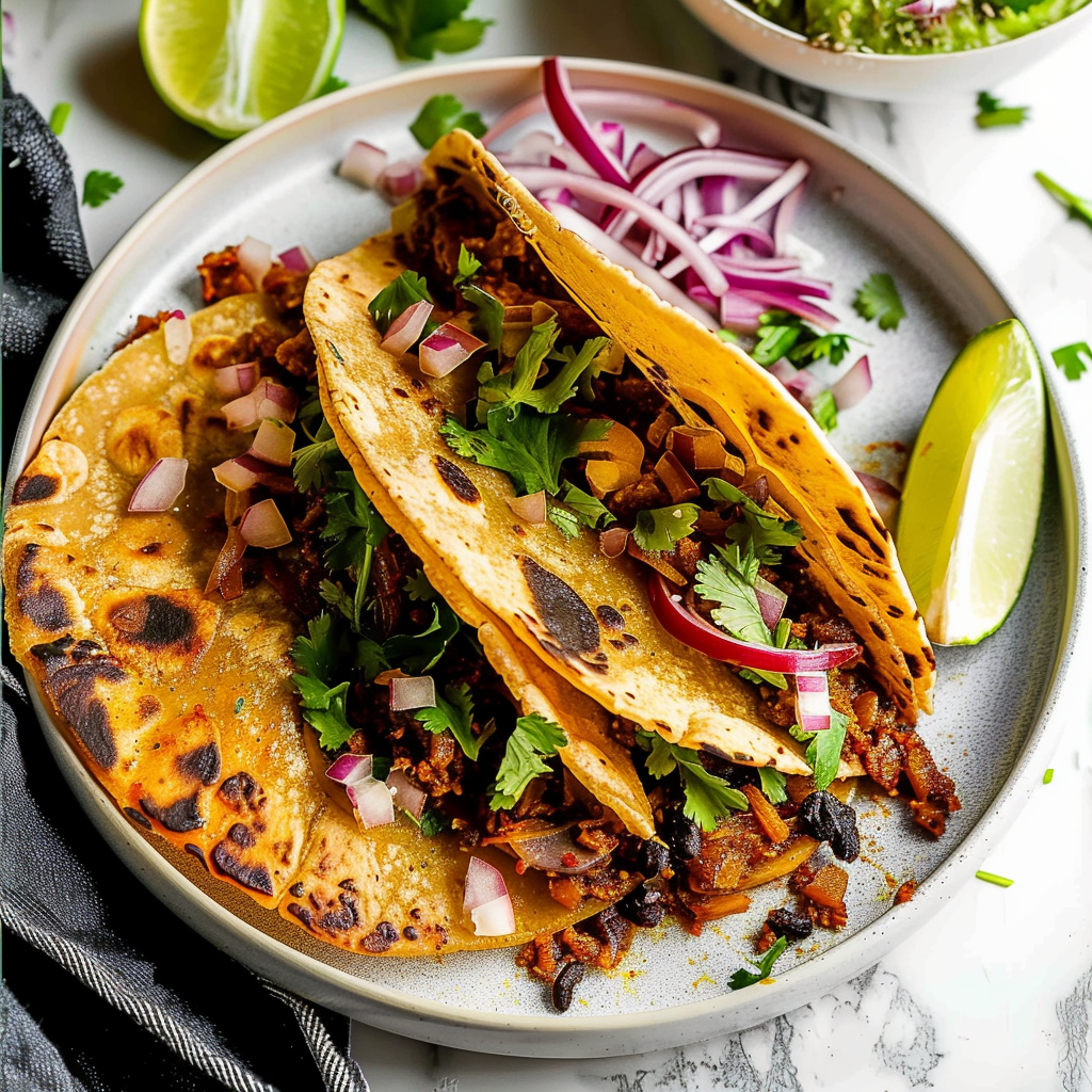 Recipe preparation for Crispy Black Bean Tacos