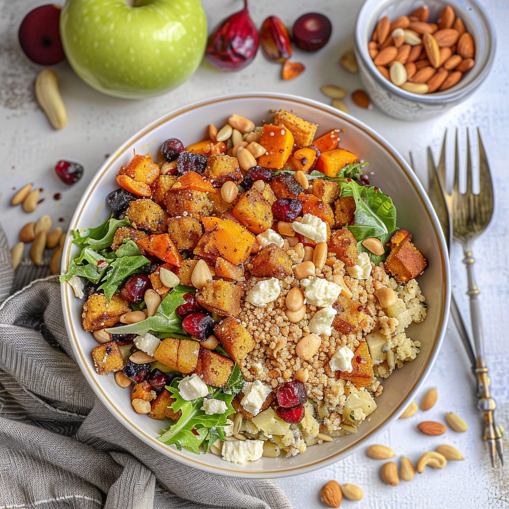 Recipe preparation for Fall Harvest Grain Bowl
