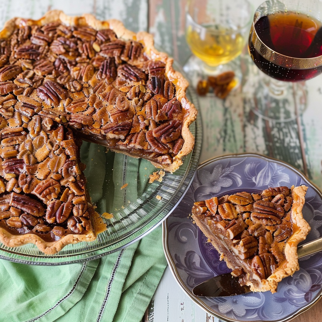 Recipe preparation for Bourbon Pecan Tart