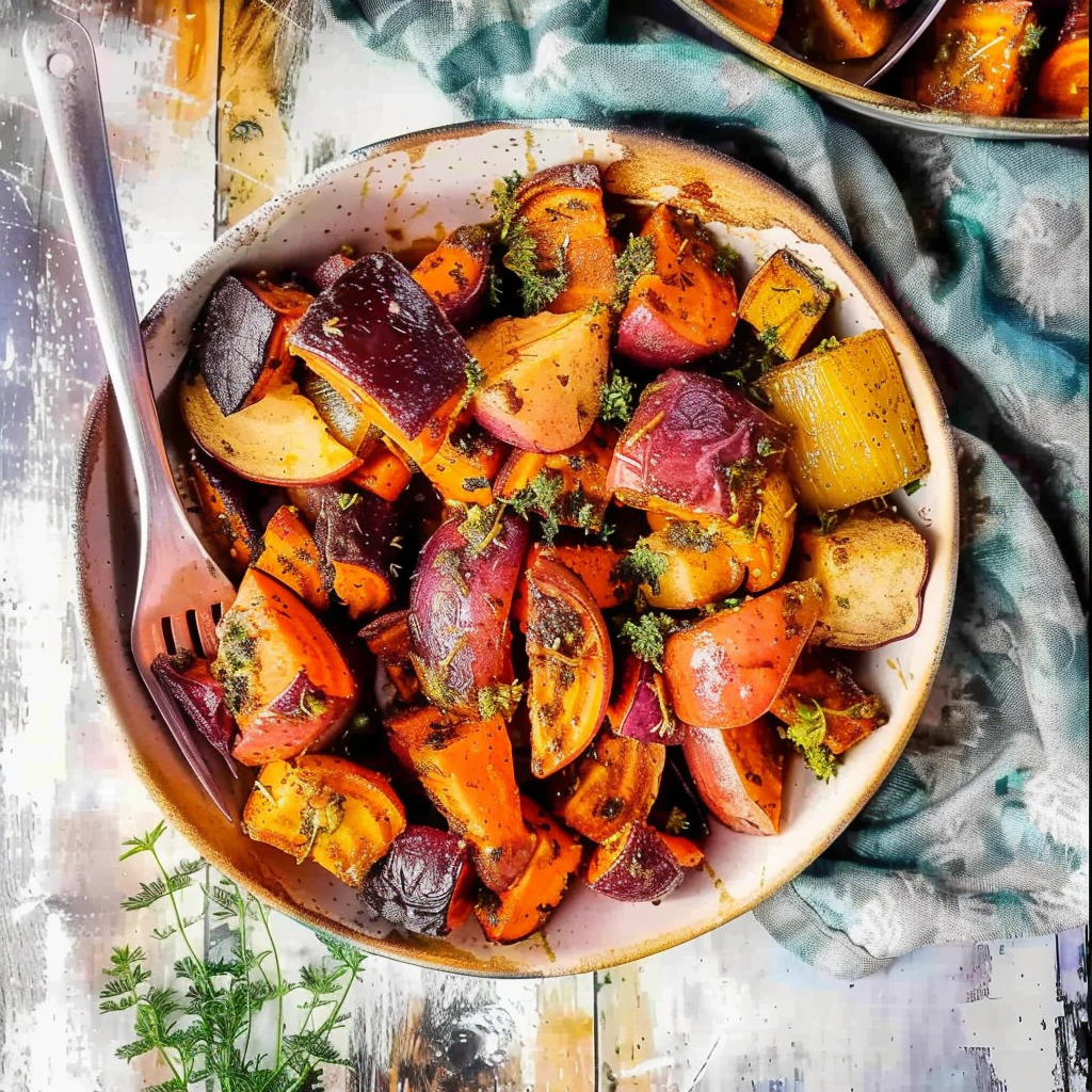Recipe preparation for Roasted Root Vegetable Medley